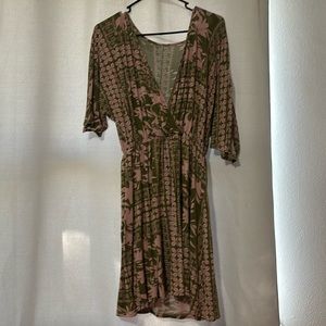Pink and green dress